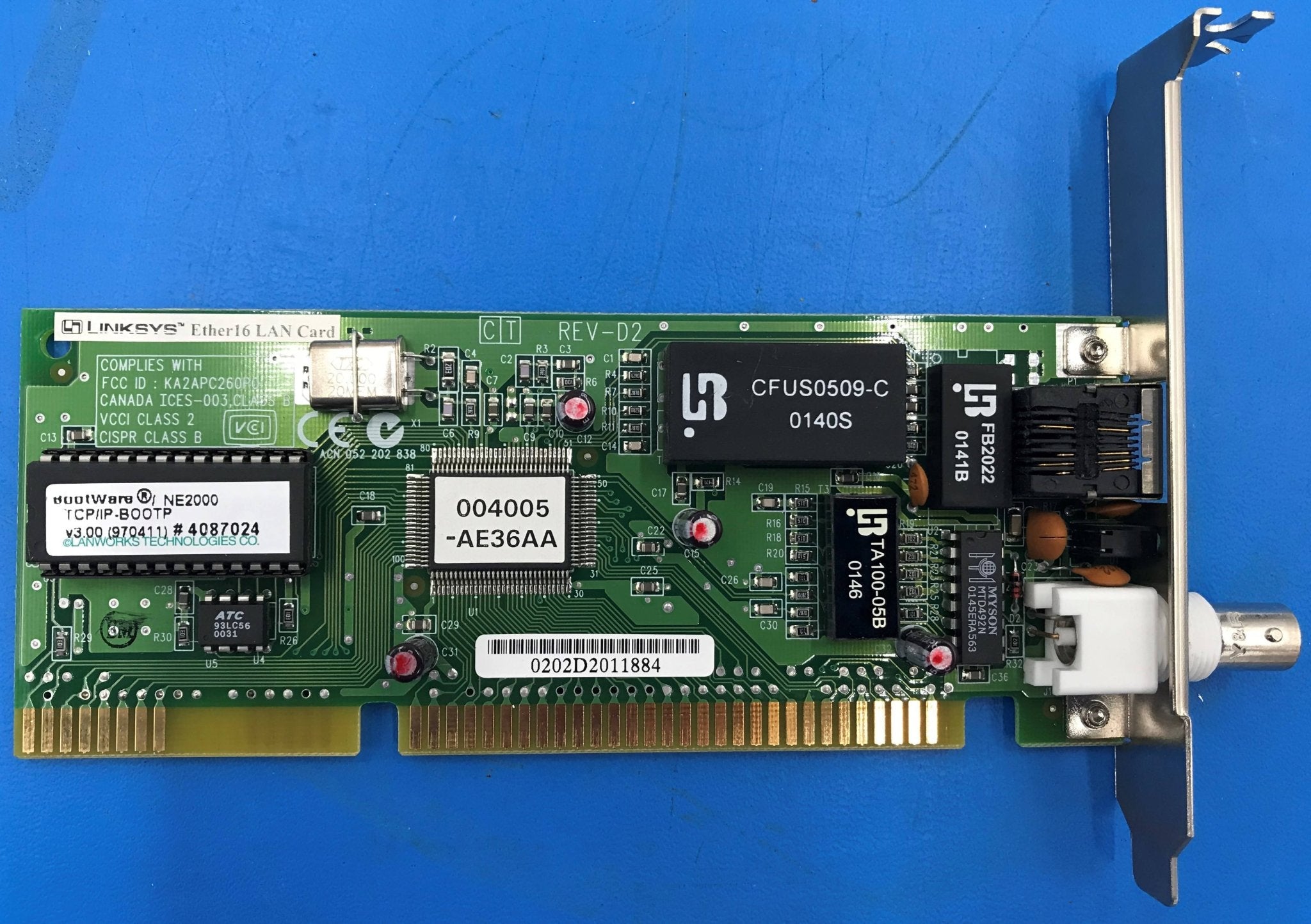 LinkSys Ether16 Lan Card (LNE2000 Rev-D2) Philips Gamma Camera