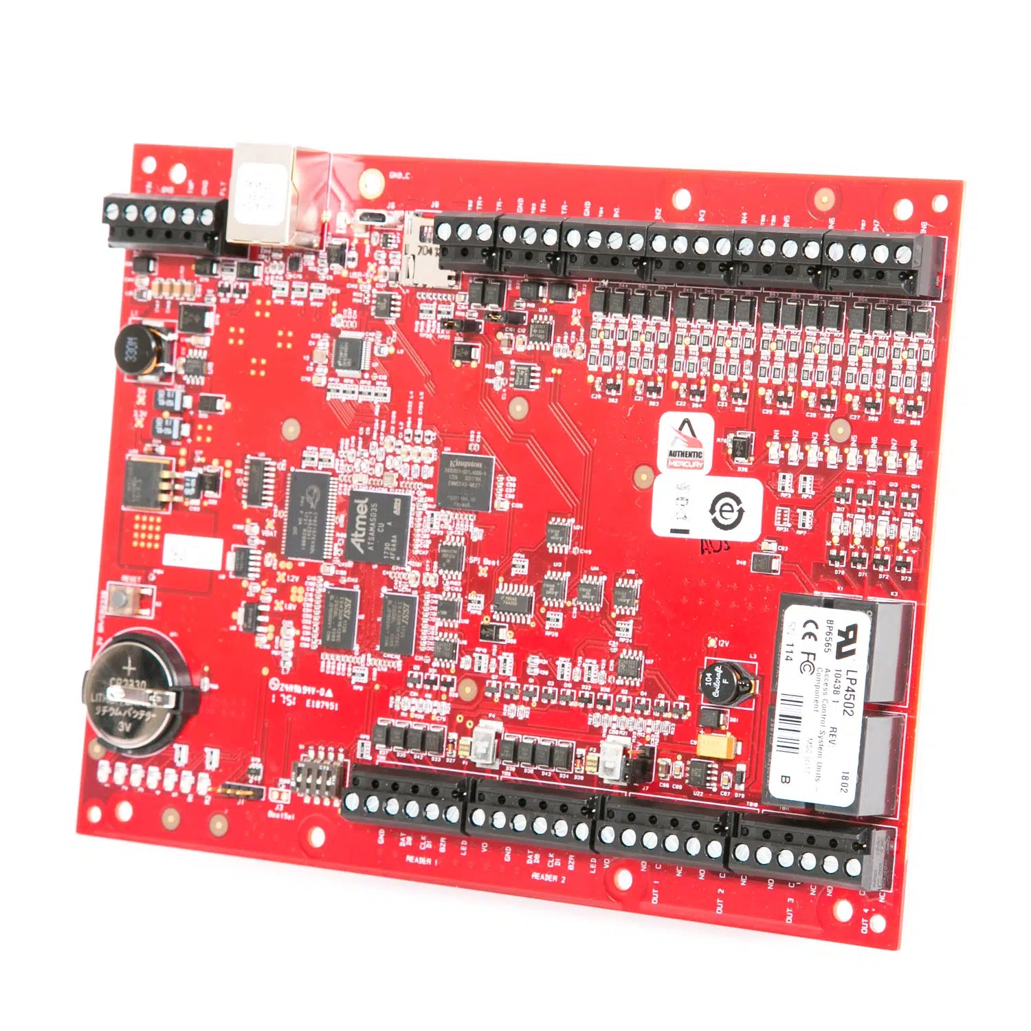 LP4502 | Mercury Security Intelligent Access Controller with 2 Readers, 8 Inputs, and 4 Relay Outputs