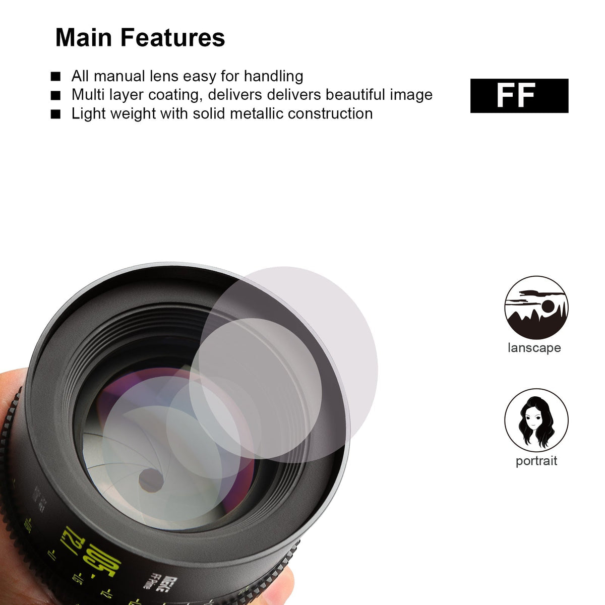Meike Cinema Full Frame Cinema Prime 105mm T2.1 Lens (L Mount)
