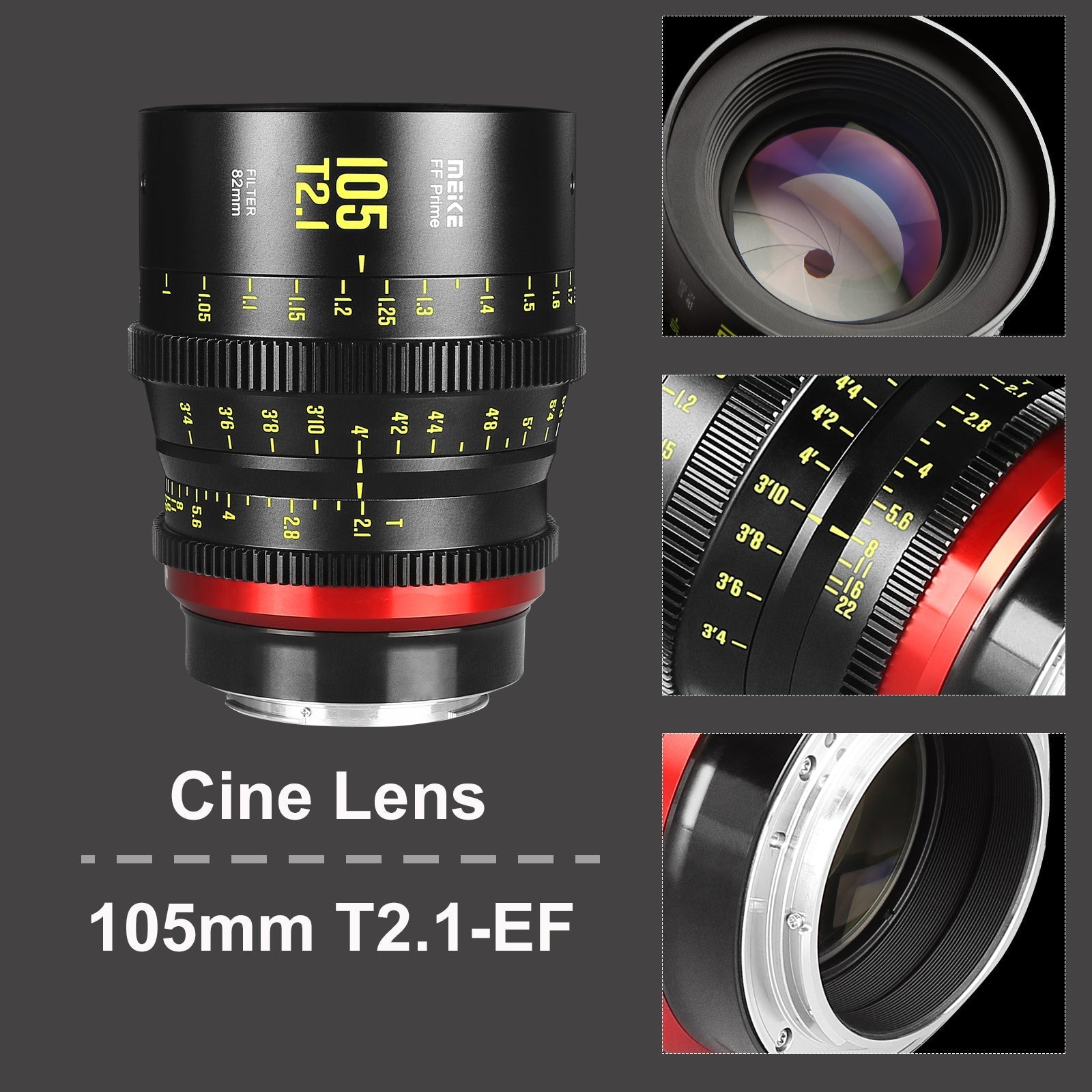 Meike Cinema Full Frame Cinema Prime 105mm T2.1 Lens (PL Mount)