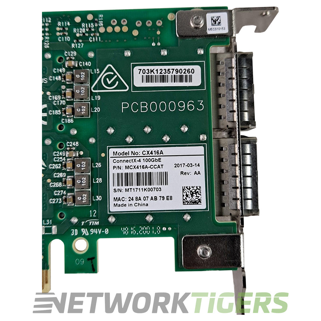 Nvidia Mellanox MCX416A-CCAT ConnectX-4 2x 100GB QSFP28 PCI-E3x16 Network Card