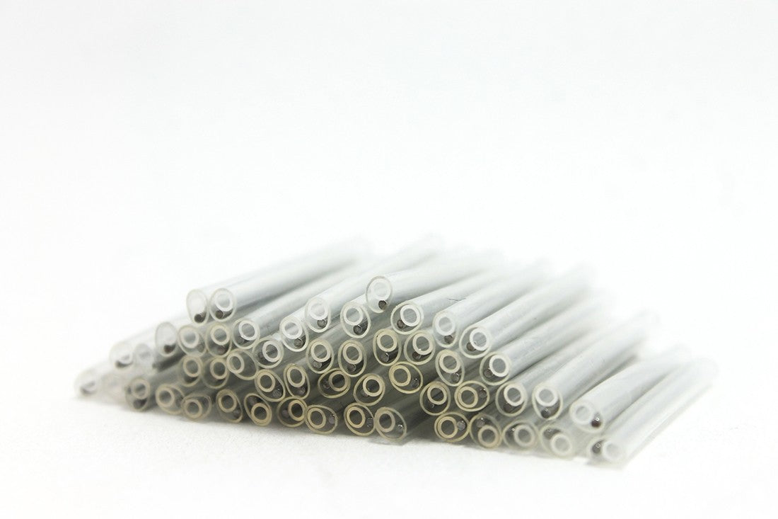 Dia. 2.0mm x 25mm(L) Steel Member Fusion Splice Sleeve - Pack of 50 pcs - Clear Color