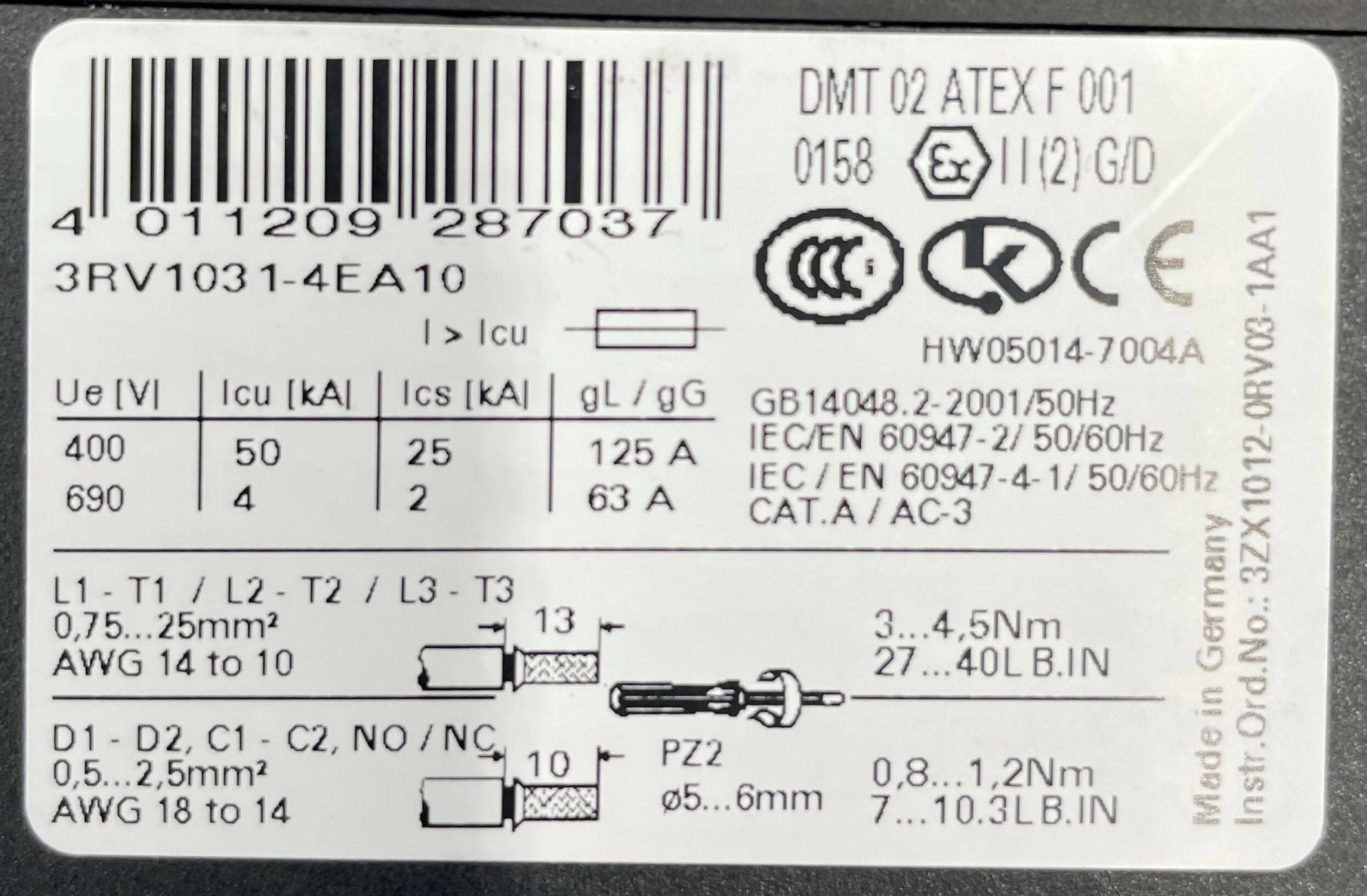 Motor Overload SWT (3RV1031-4EA10/10161682) SIEMENS