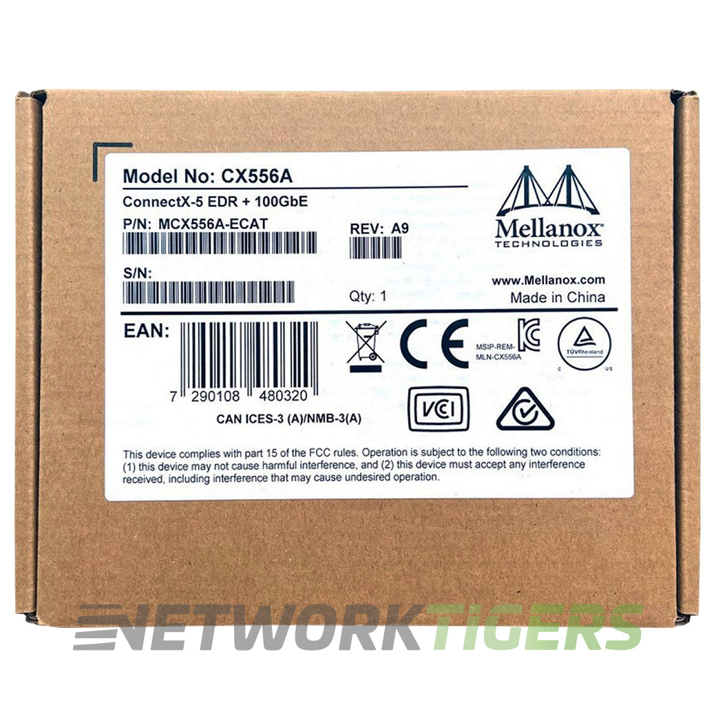 NEW nVidia Mellanox MCX556A-ECAT ConnectX-5 2x 100GB QSFP28 PCIe 3.0 x16 NIC