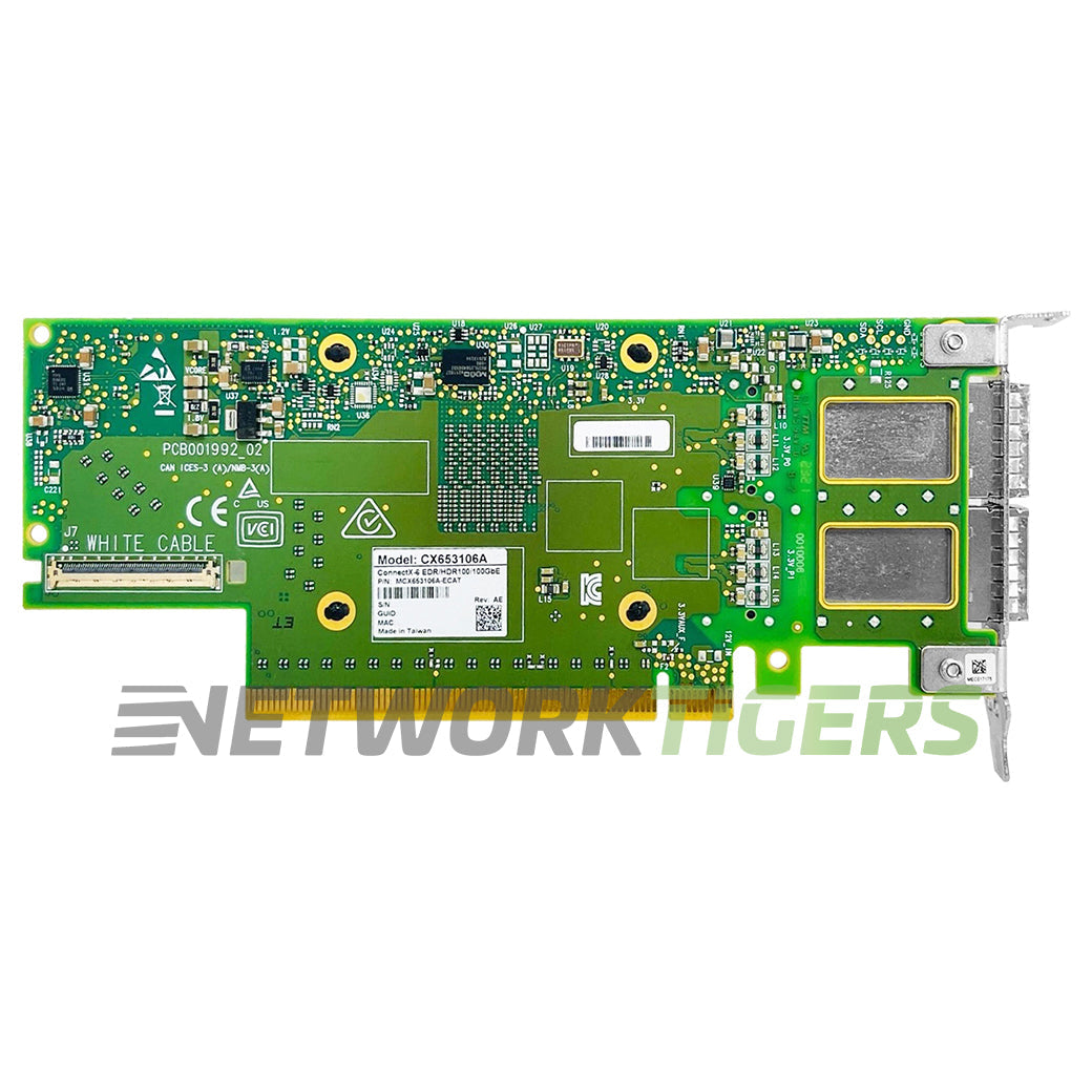 NEW nVidia Mellanox MCX653106A-ECAT 2x 100GB QSFP56 PCIe3.0/4.0 x16 NIC