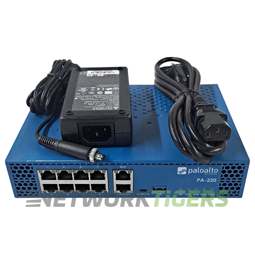 Palo Alto PA-220 Next Generation 500 Mbps 8x 1GB RJ45 Firewall w/adapter