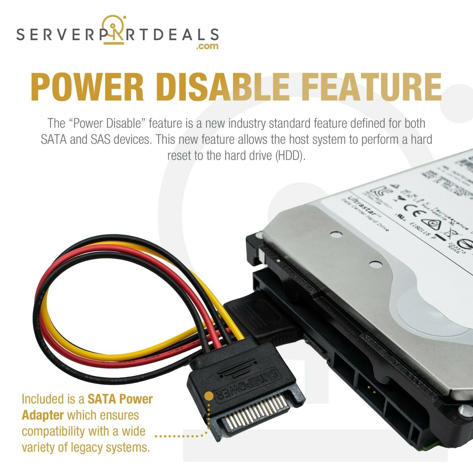 Western Digital Ultrastar DC HC550 WUH721818ALE604 0F38453 18TB 7.2K RPM SATA 6Gb/s Power Disable 3.5in Recertified Hard Drive