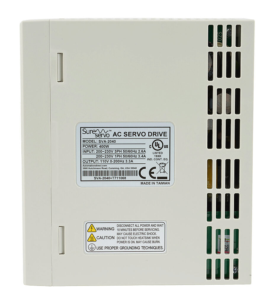 Automation Direct SVA-2040 SureServo Servo Drive 400W 230VAC with Modbus and Multi-Protocol Communication