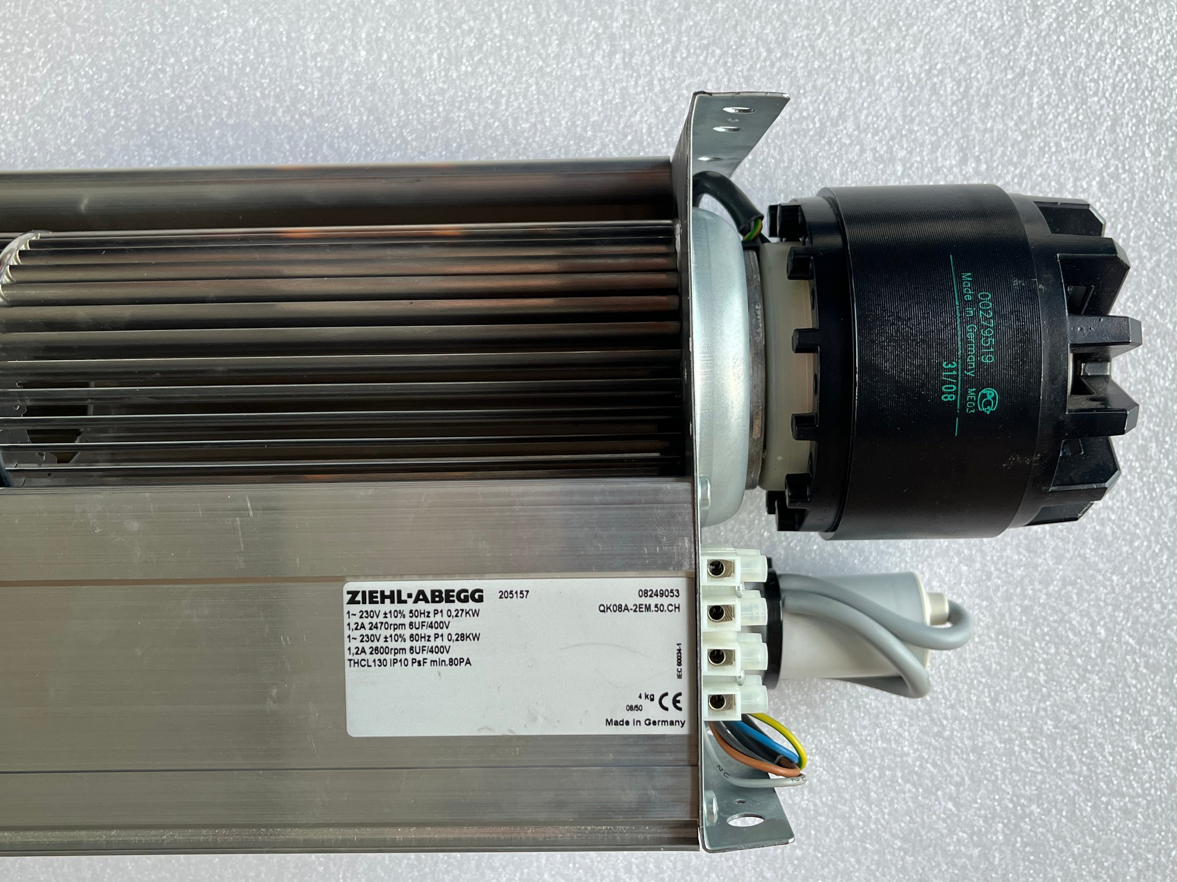 QK08A-2EM.50.CH ZIEHL-ABEGG Crossflow fan 1~230V 0.27/0.28kW 1.2A 2470/2600rpm