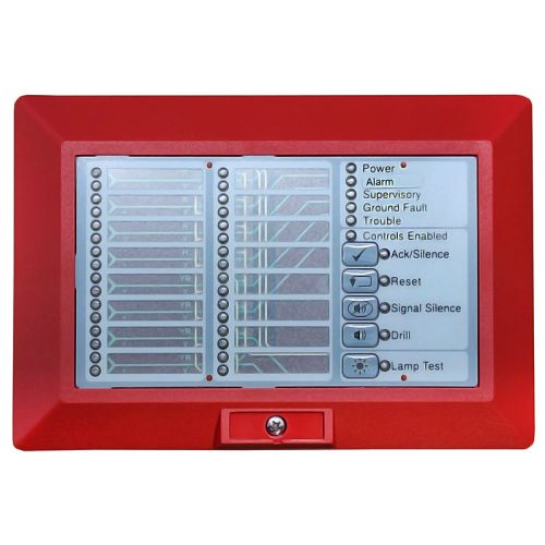 Edwards Signaling RLED-CR 16-Pair LED Zone Annunciator with Common Controls Red