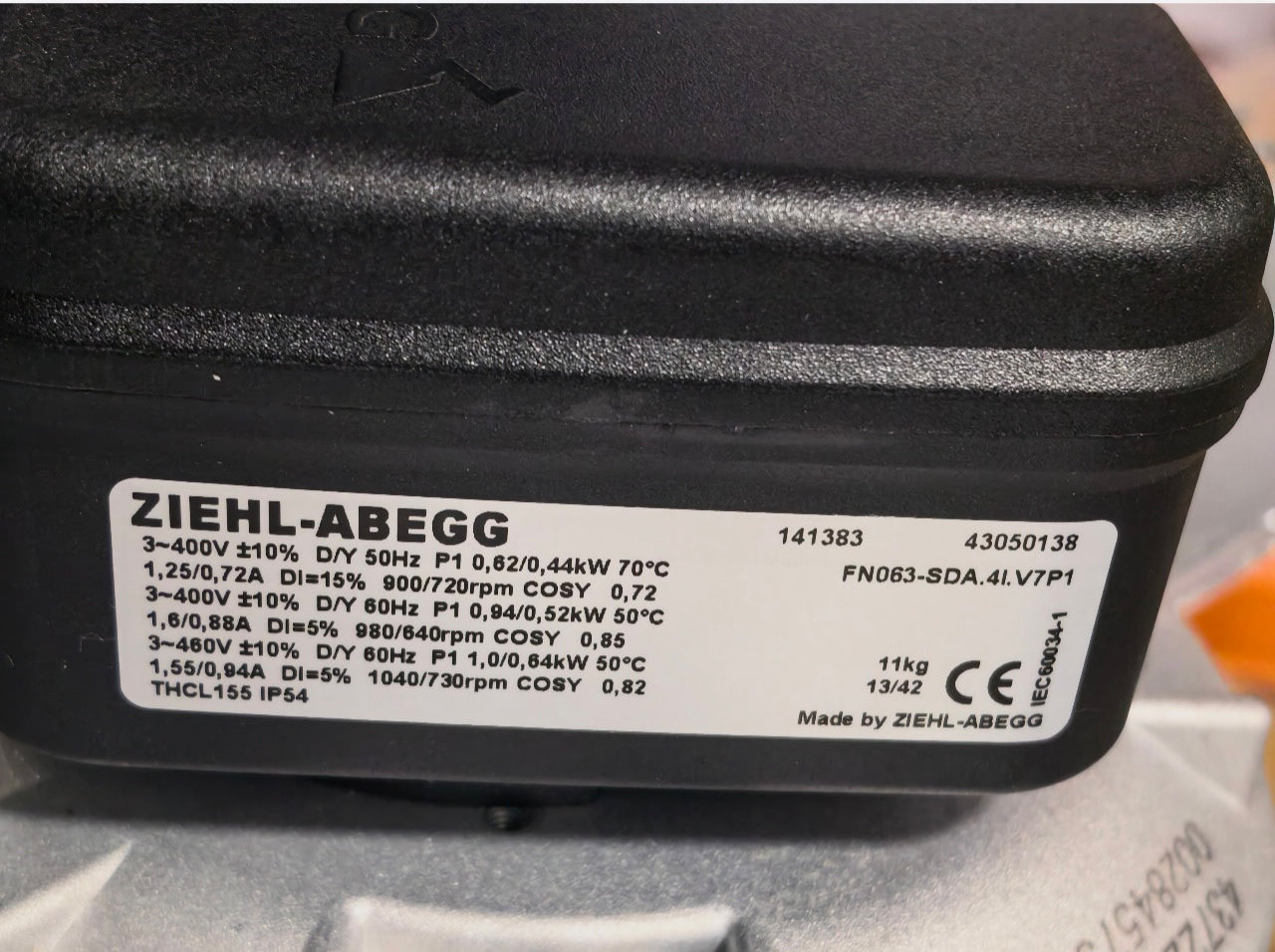 ZIEHL-ABEGG FN063-SDA.4I.V7P1 Axial Fan | 1.0/0.44kW Dual-Power | 400-460V Three-Phase