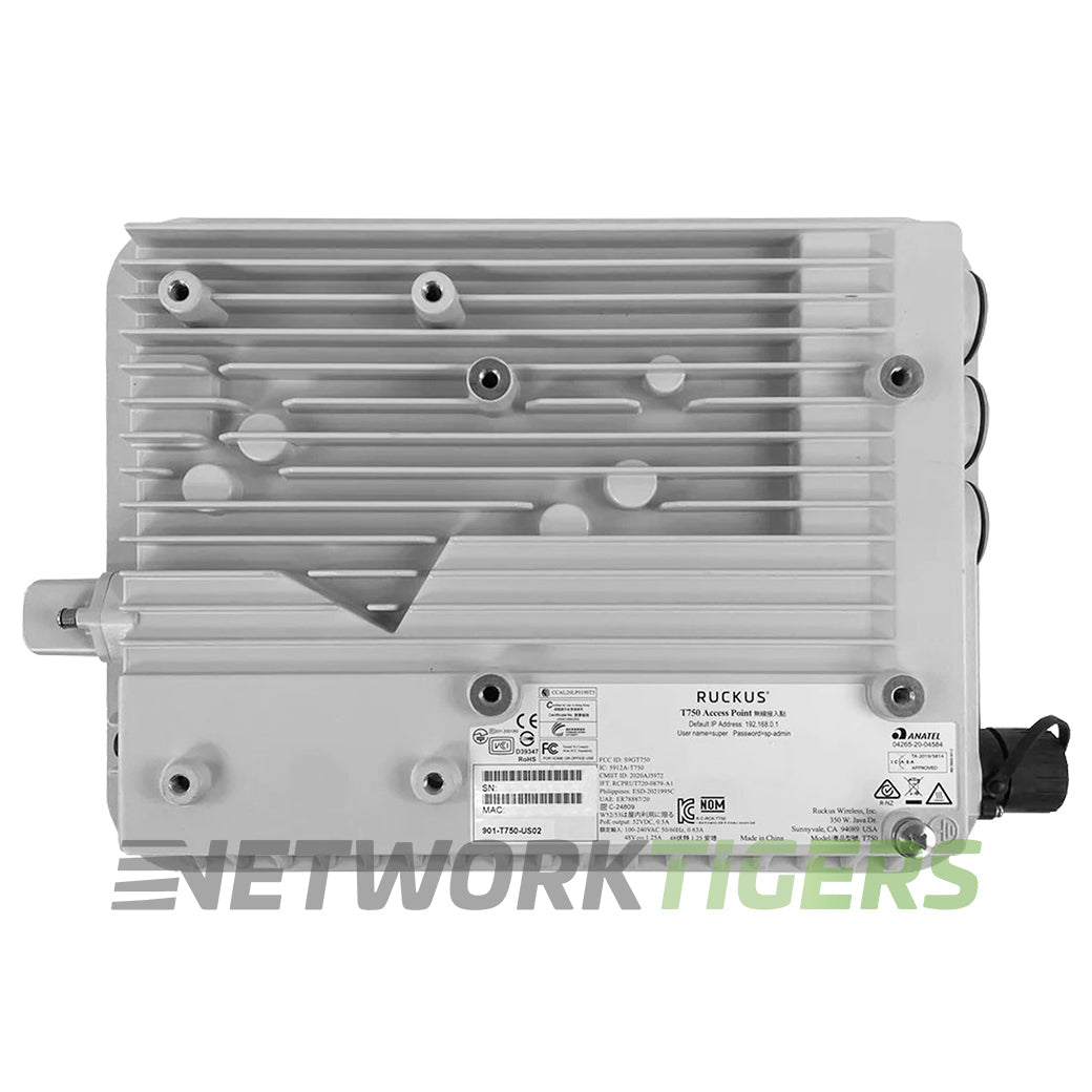 Ruckus 901-T750-US02 Wi-Fi 6 802.11ax Int Ant Outdoor WAP w/ 2.56Gbps Backhaul