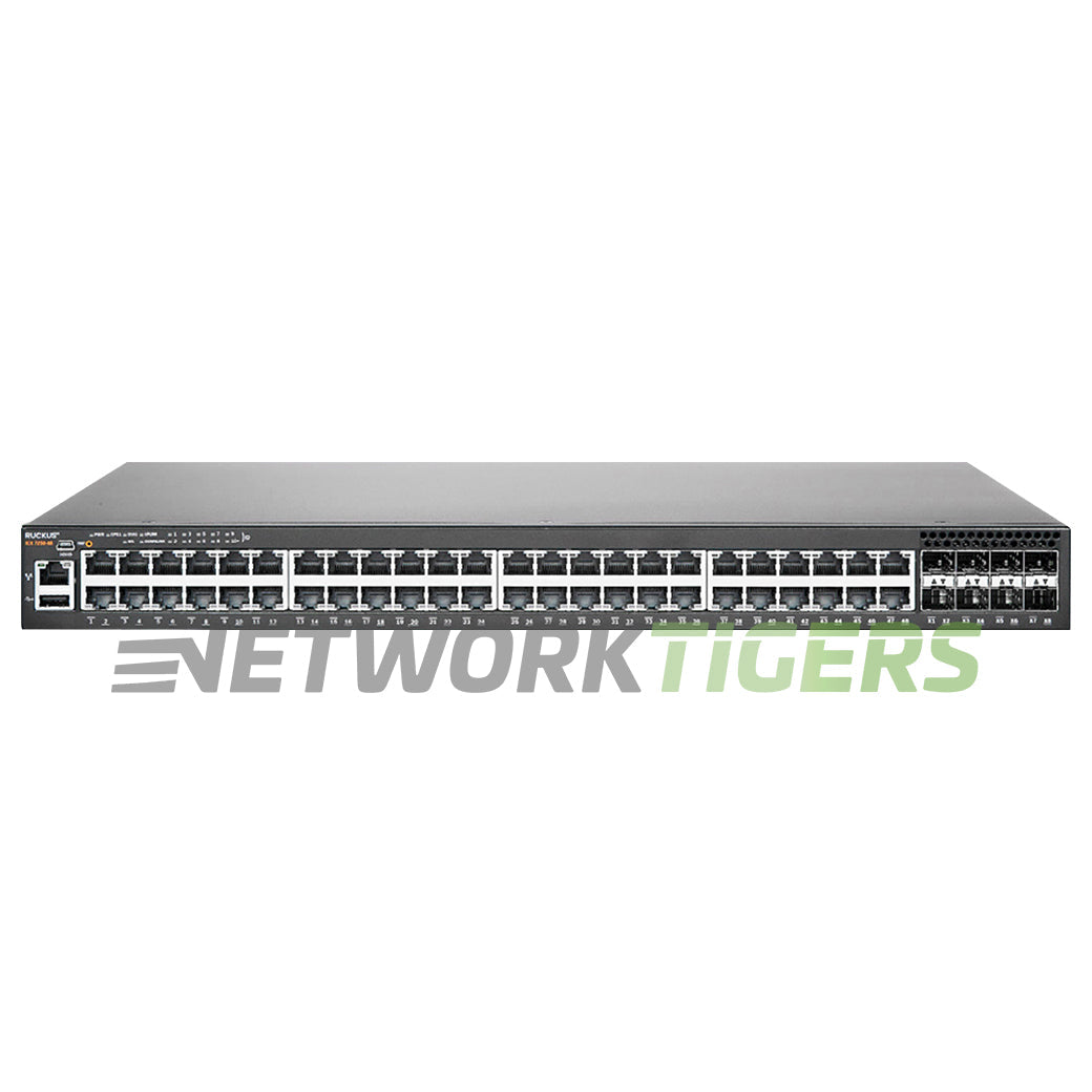 NEW Brocade Ruckus ICX7250-48 48x 1GB RJ45 8x 1GB SFP Side-to-Back Air Switch