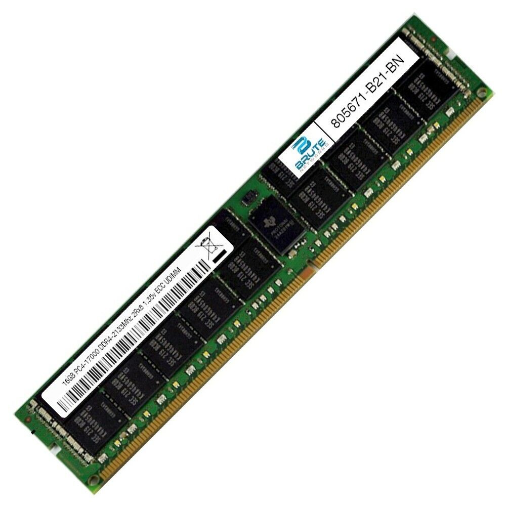 805671-B21 - UDIMM ECC de 16GB PC4-17000 DDR4-2133Mhz 2Rx8 1.2v compatible