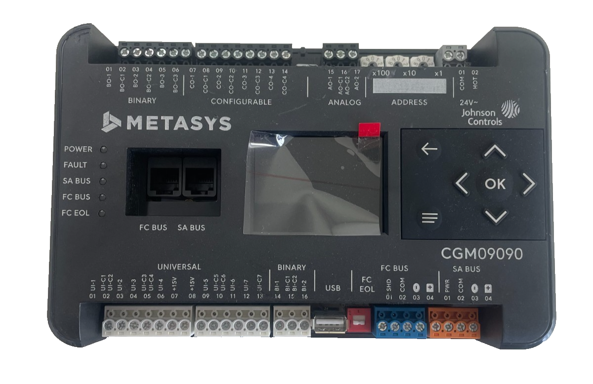 Johnson Controls M4-CGM09090-0H Metasys 4th Generation 18-Point Application Controller with Integrated Color Display