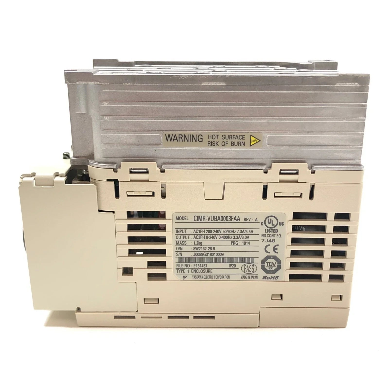 CIMR-VUBA0003FAA | Yaskawa Electric 0.5 HP 240V V1000 AC Drive, 1-Phase, Open Loop Vector Control