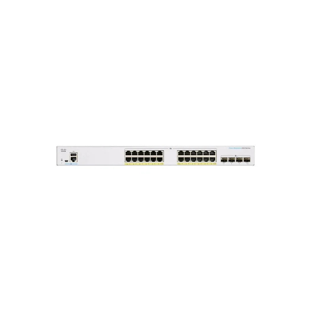 Cisco CBS250-24P-4X Business 24-Port PoE+ Managed Switch with Four 10G SFP+ Uplinks