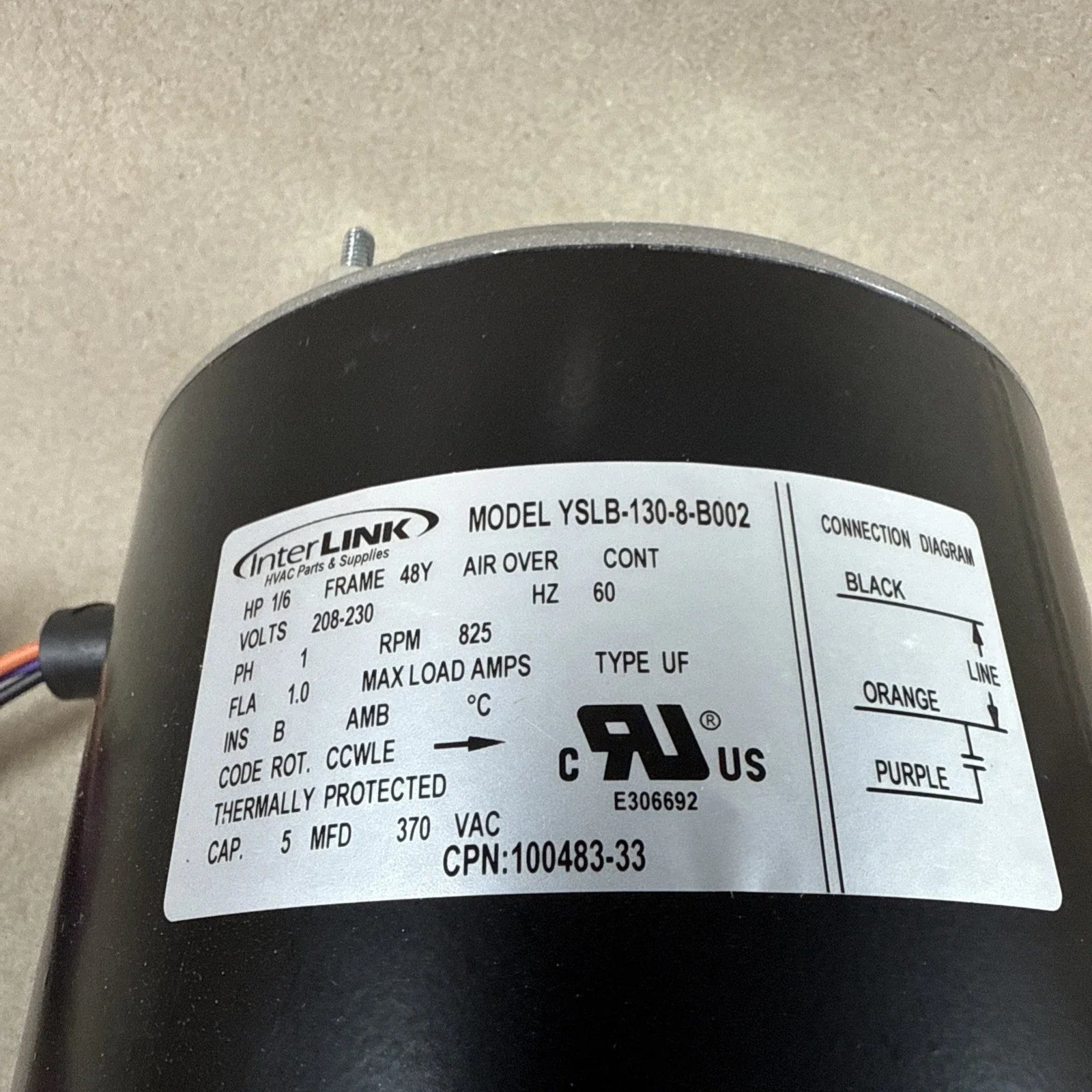 Lennox 92W51 OEM 1/6 HP Condenser Fan Motor for 14ACX Air Conditioning Systems