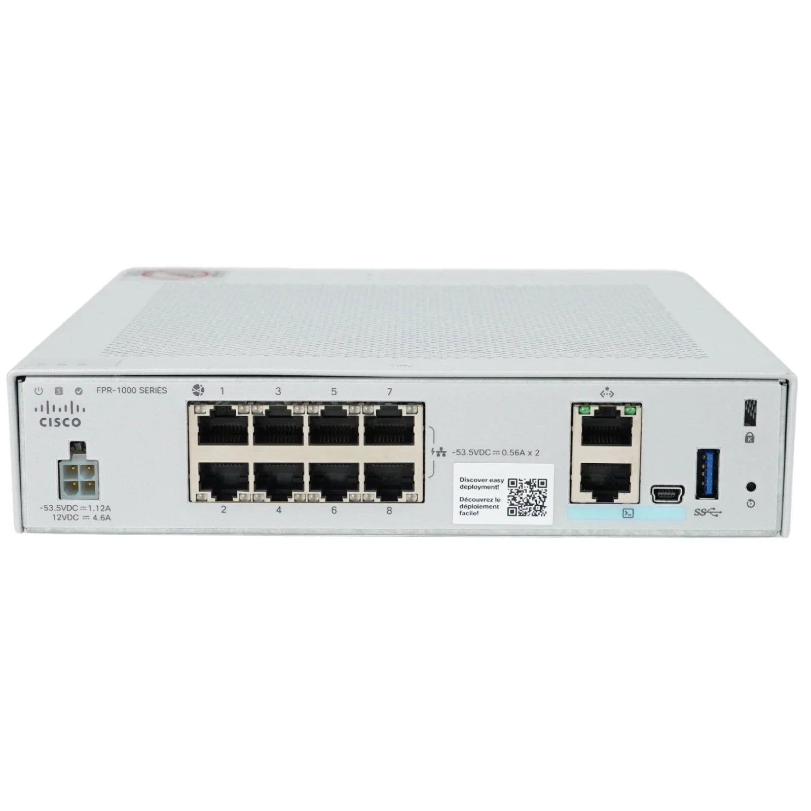 Cisco FPR1010-NGFW-K9 Next-Generation Firewall Appliance 8-Port Security Device