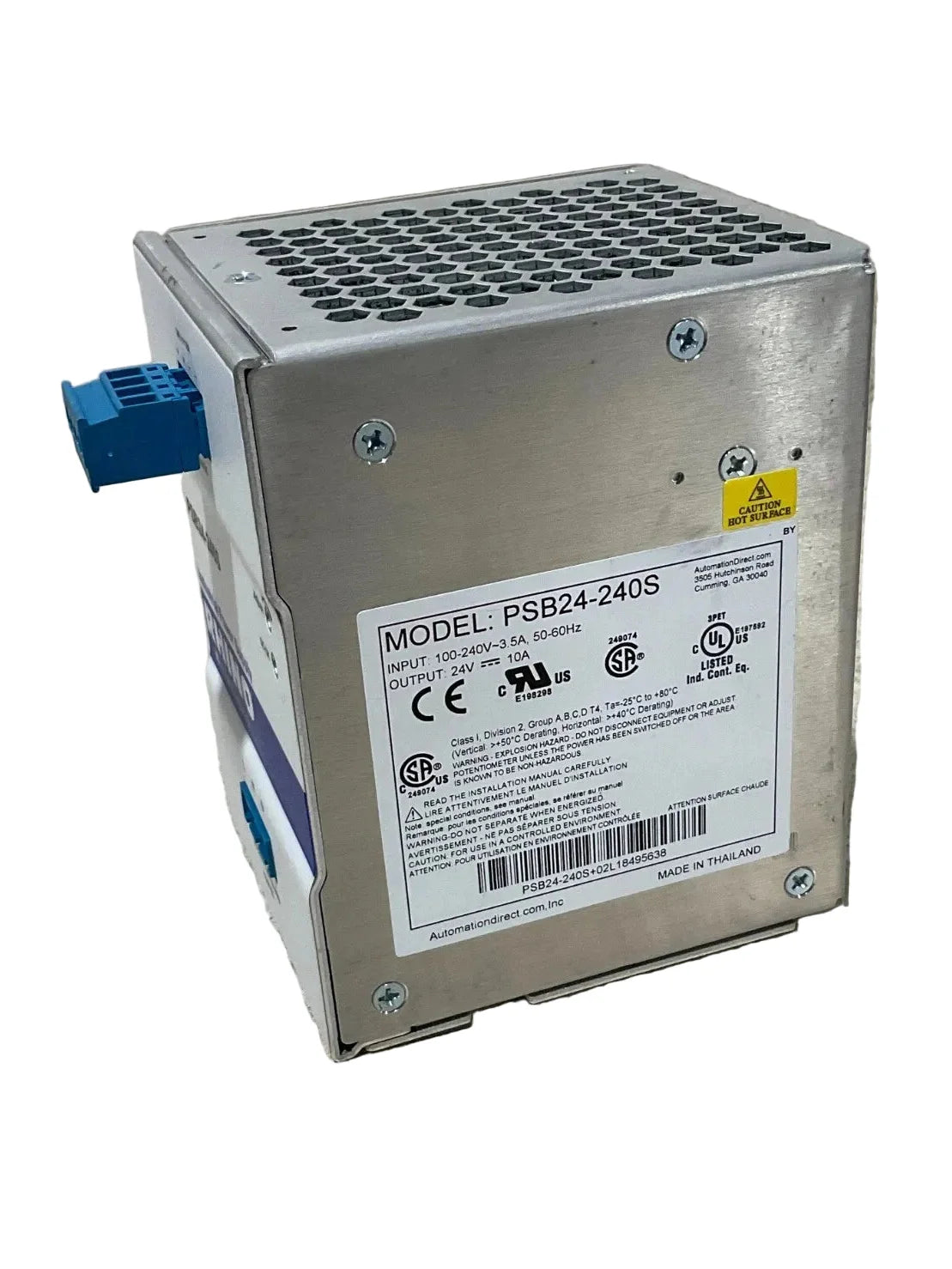 PSB24-240S | RHINO 24VDC 10A 240W DIN Rail Switching Power Supply