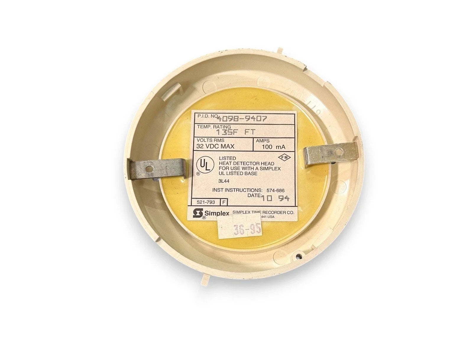 Simplex 4098-9407 Intelligent Addressable Heat Detector for Fire Alarm Systems