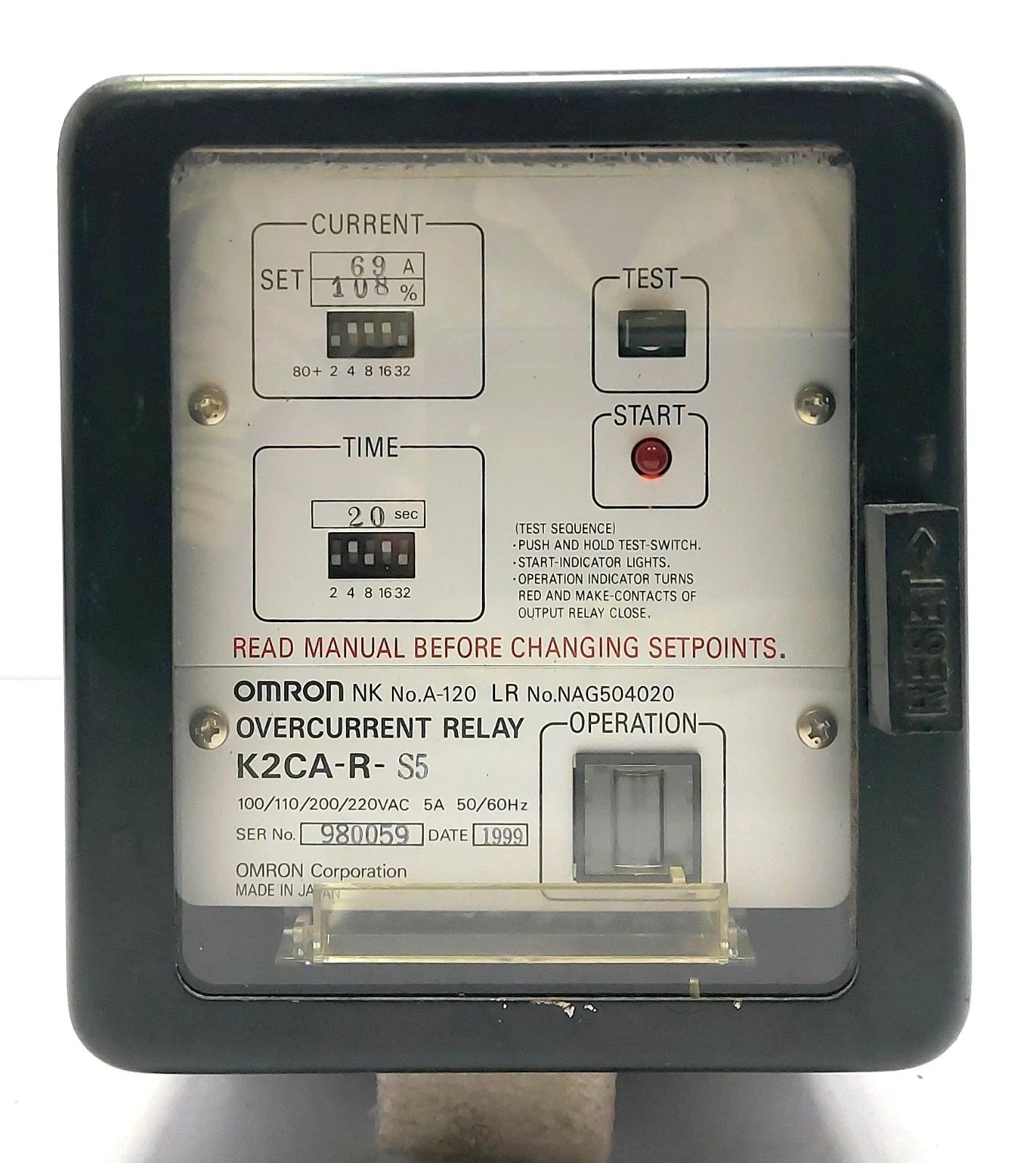 K2CA-R-S5 | Omron Solid-State Overcurrent Relay 5A Multi-Voltage