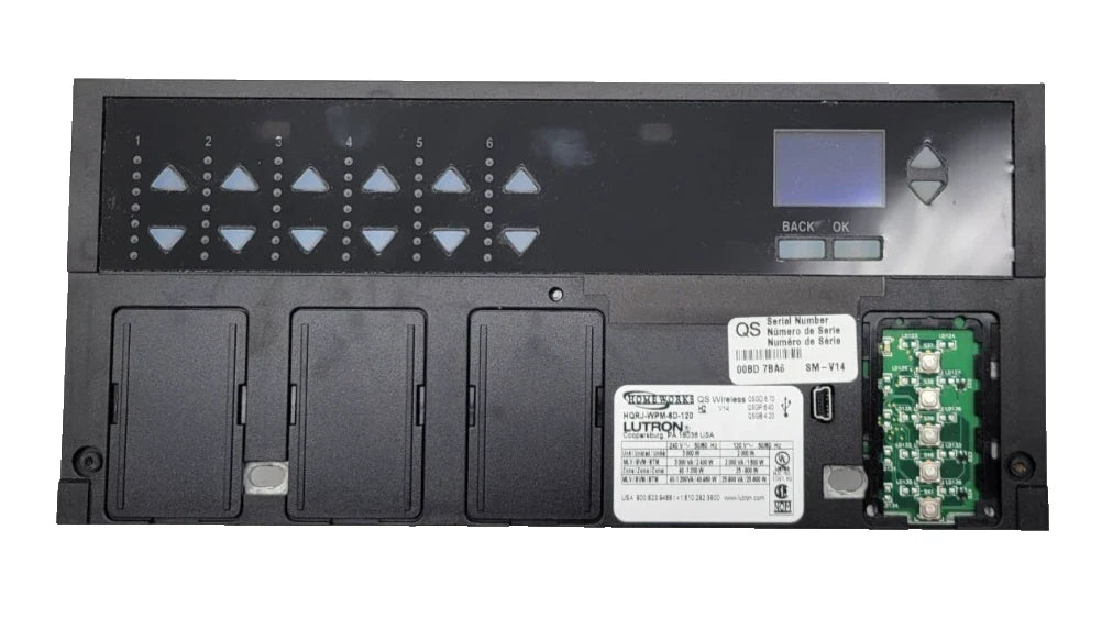 Lutron HQRJ-WPM-6D-120 HomeWorks QS 6-Zone Wireless Wallbox Power Module Dimmer