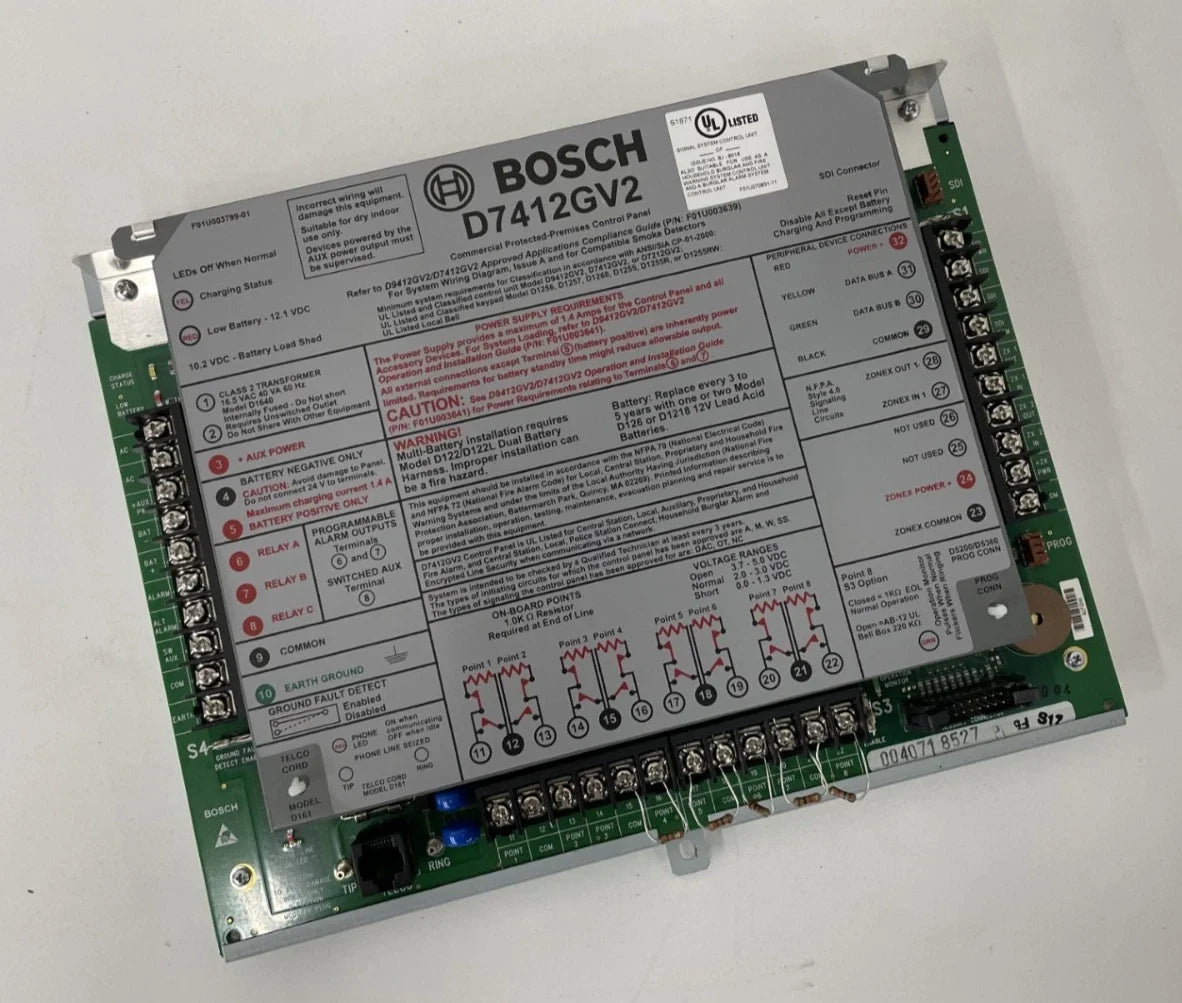 Bosch D7412GV2 Commercial Intrusion Alarm Control Panel Communicator System