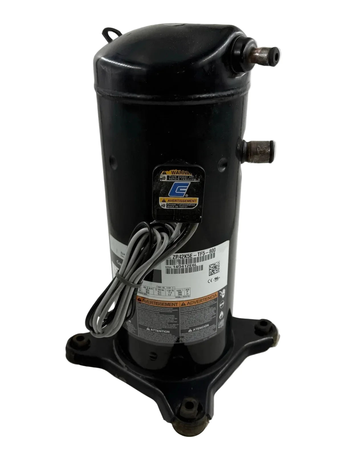 ZR42K5E-TF5-800 | Copeland 42,200 BTU Scroll Compressor 230V 3PH R22/R407C/R410A HVAC