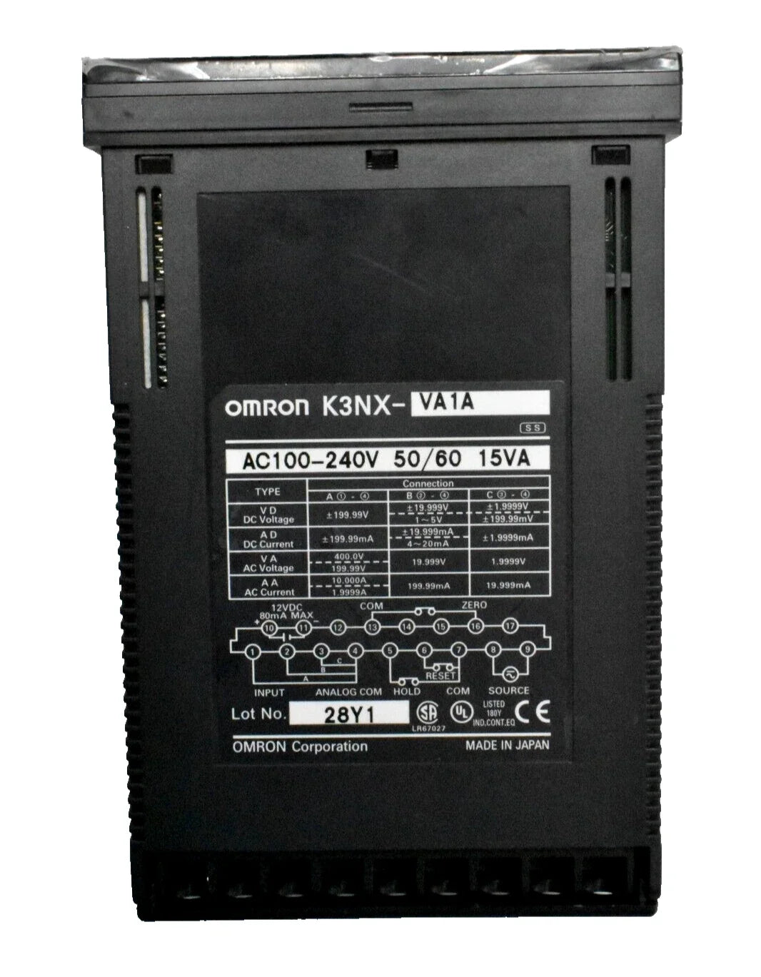 K3NX-VA1A | Omron Process Meter AC Voltage Input 100–240VAC Basic Model
