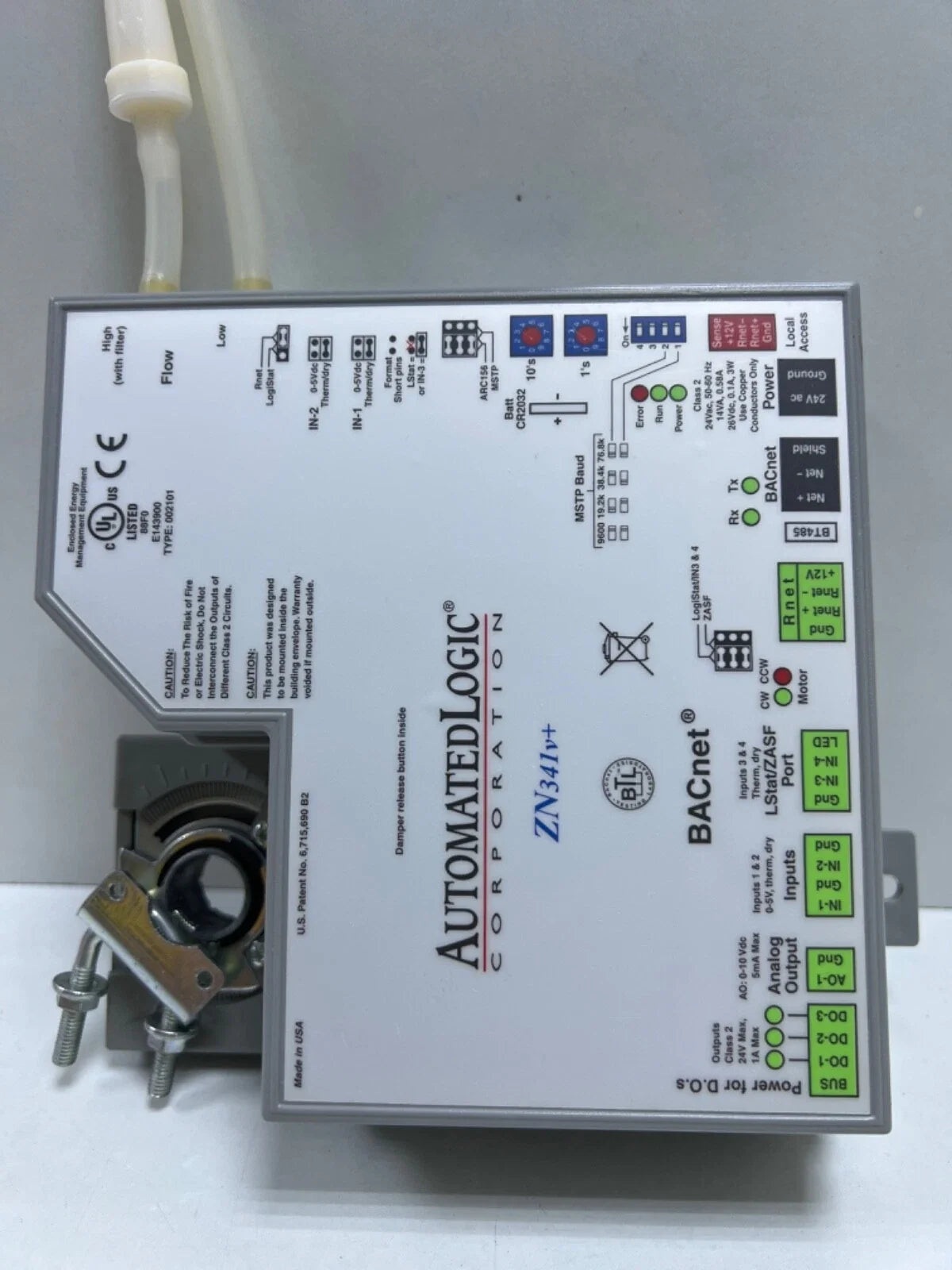 Automated Logic ZN341V+ BACnet Variable Air Volume Zone Controller with Integrated Actuator