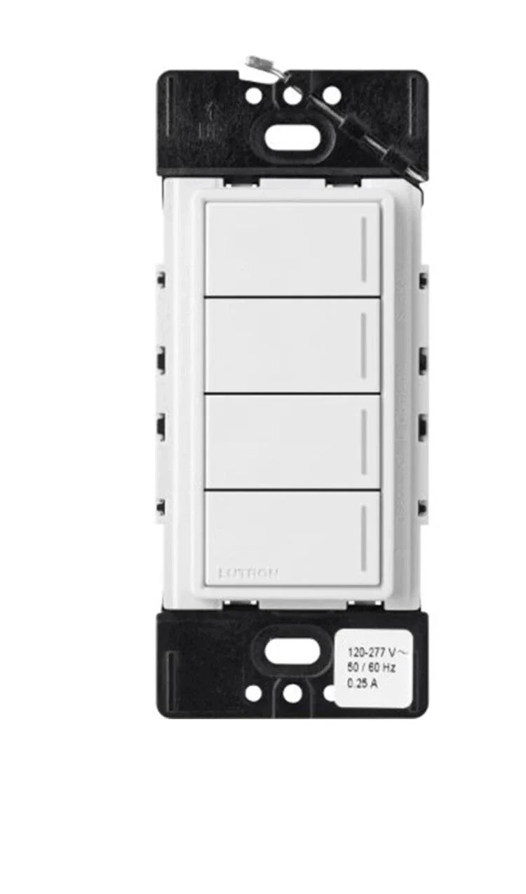 RRST-HN4B-WH | Lutron RadioRA 3 Sunnata RF 4-Button Hybrid Keypad 120V Gloss White