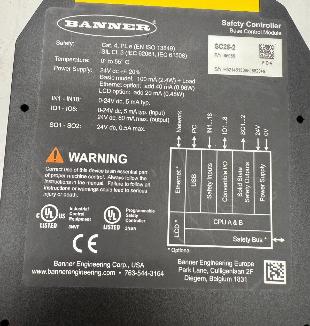 Banner Engineering SC26-2 Configurable Safety Controller