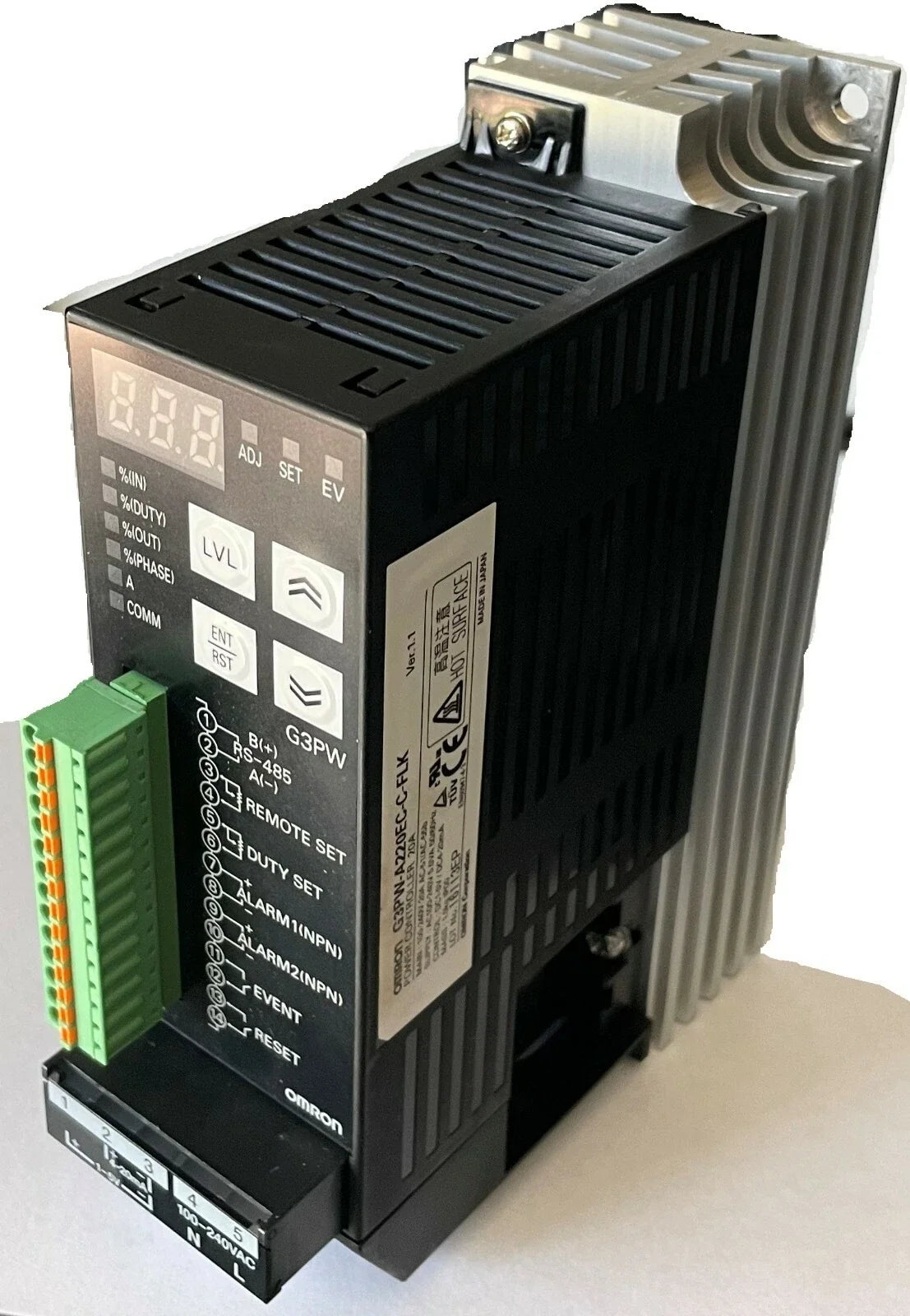 G3PW-A220EC-C-FLK | Omron 20A Single-Phase Power Controller 5kW RS-485