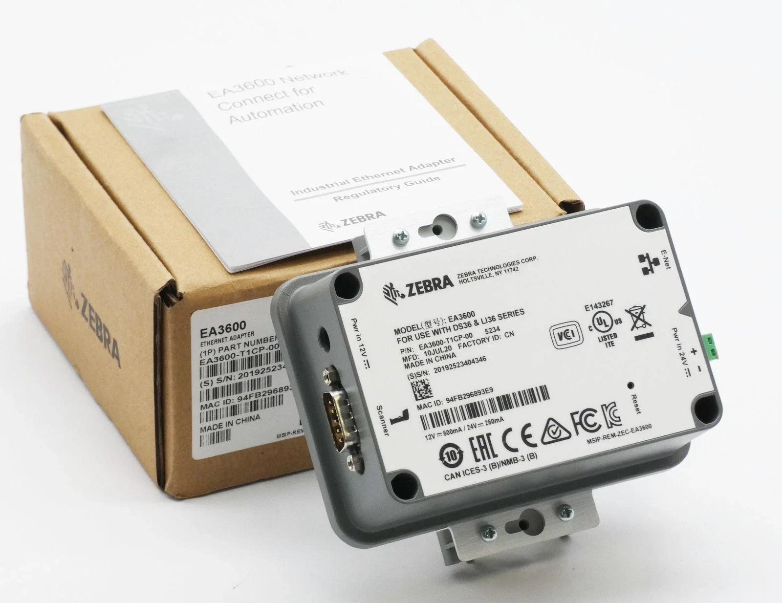EA3600 | Zebra Industrial Ethernet Adapter for 3600 Series Scanners with PLC Network Support