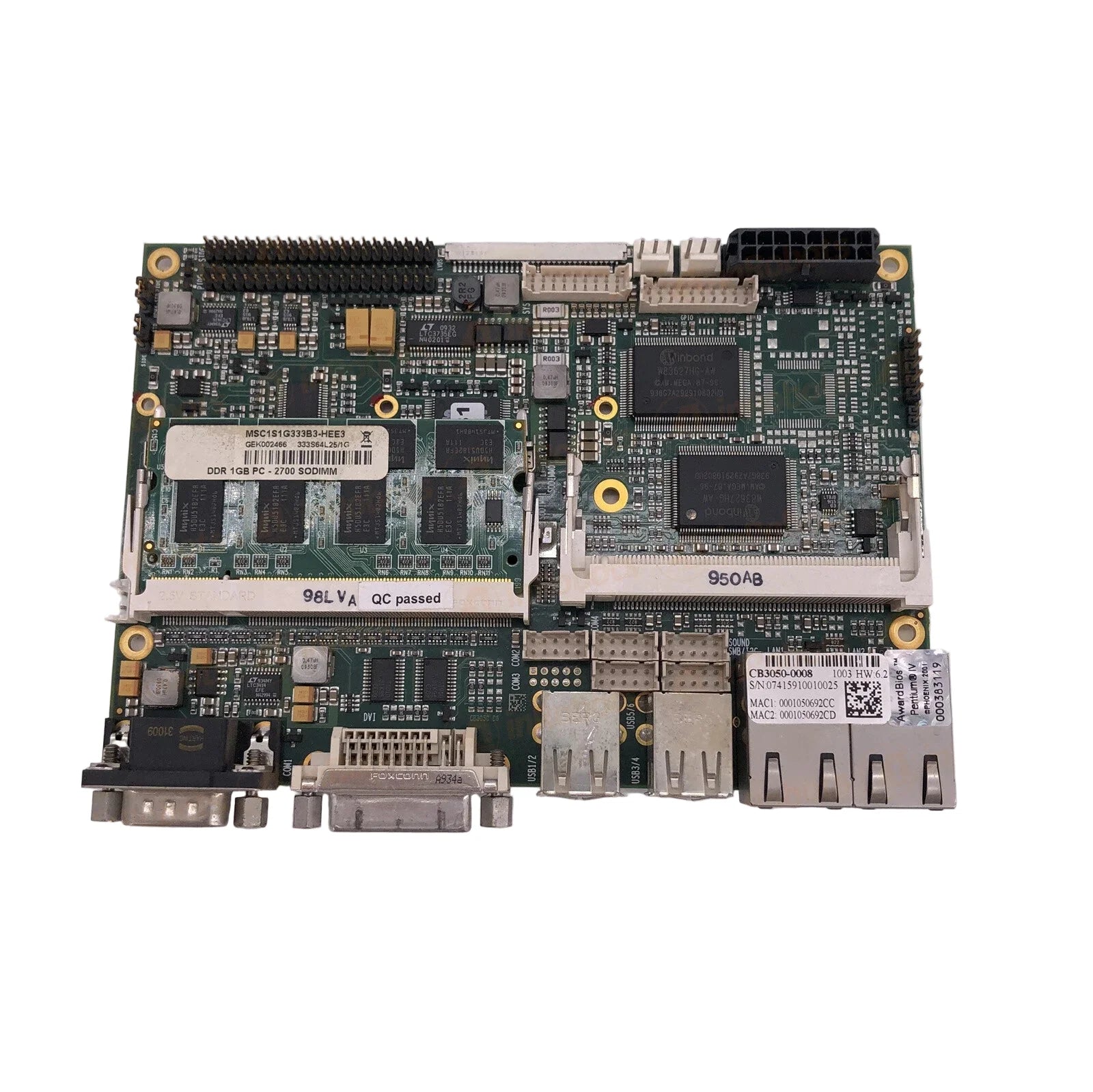 Beckhoff CB3050-0008 Industrial Motherboard for CP6201 Panel PC