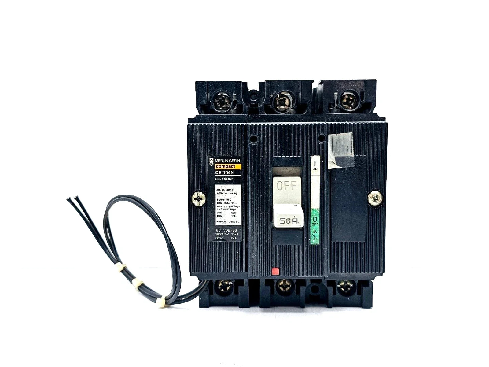 CE104N | Merlin Gerin 3-Pole 100A 480VAC Molded Case Circuit Breaker, Bolt-On, 18kA