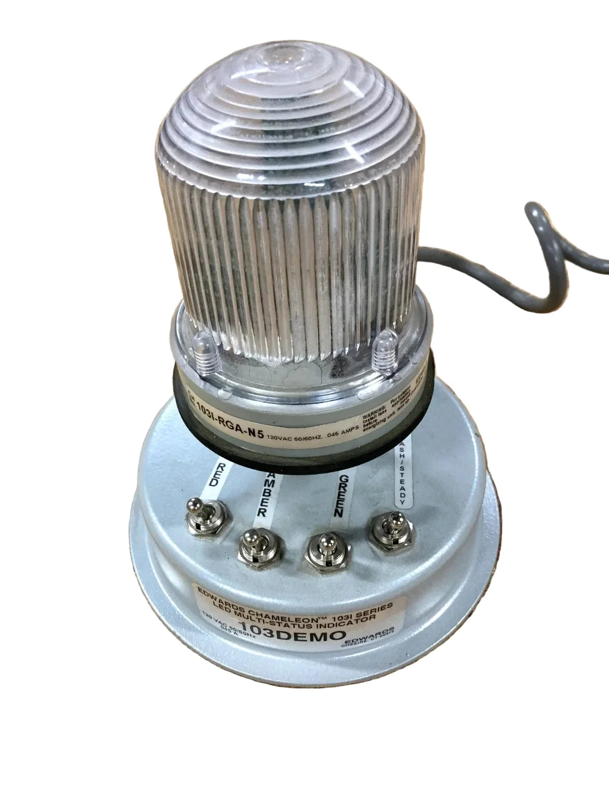 Edwards Signaling 103I-RGA-N5 Multi-Color LED Beacon 120 VAC NEMA 4X Industrial Status Indicator