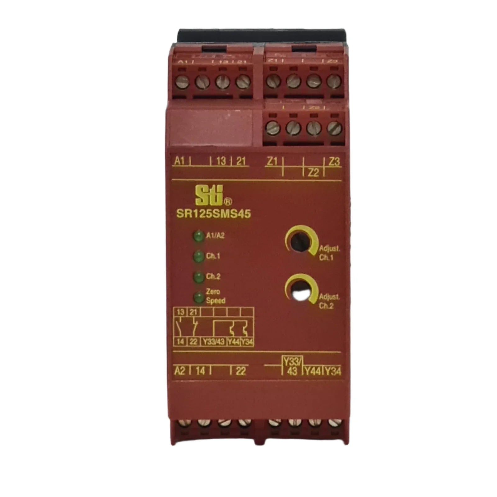 Omron SR125SMS4503 Stop Motion Sensing Unit for Industrial Motor Safety Monitoring