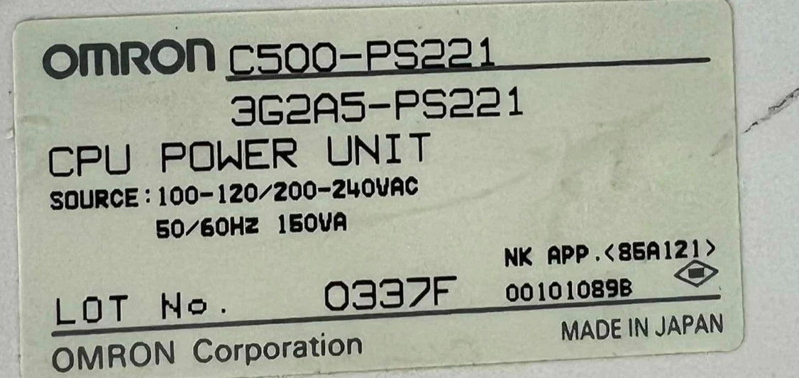 Omron C500-PS221 SYSMAC C500 PLC Power Supply Module