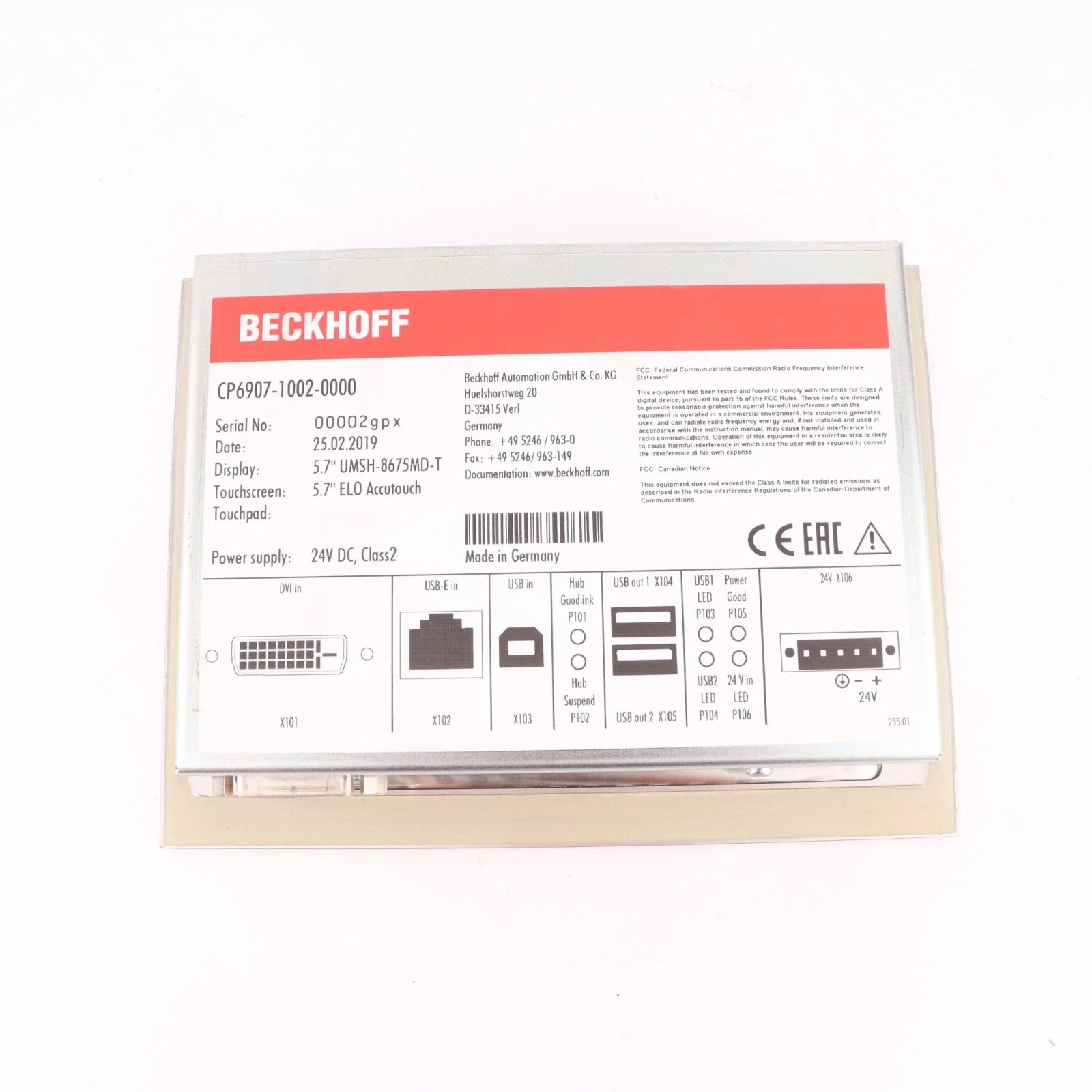CP6907-1002-0000 | Beckhoff Operator Panel