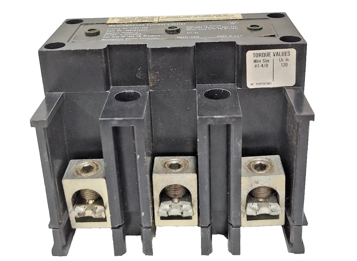 Westinghouse LFB3150R 3-Pole 600VAC Current Limiter for FB Breakers