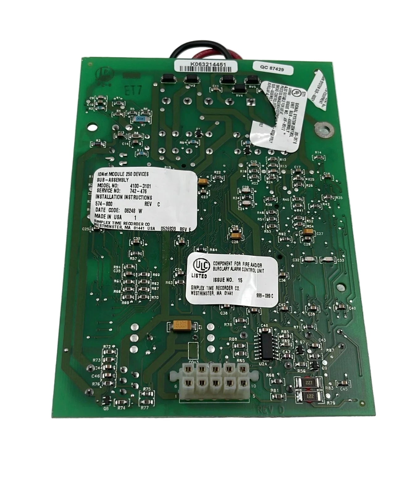 Simplex 4100-3101 IDNet Communication Module (250-Point) for Fire Alarm Systems