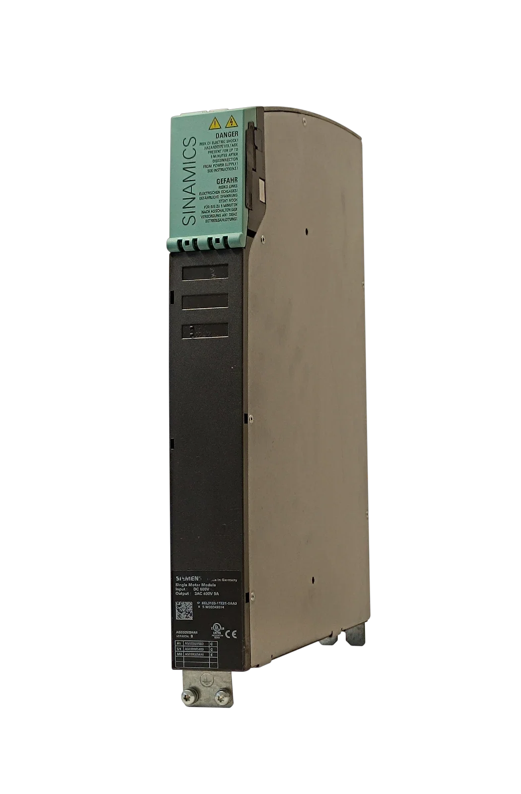 Siemens 6SL3120-1TE21-0AA3 SINAMICS S120 4.8kW Single Motor Module 9A Booksize Drive