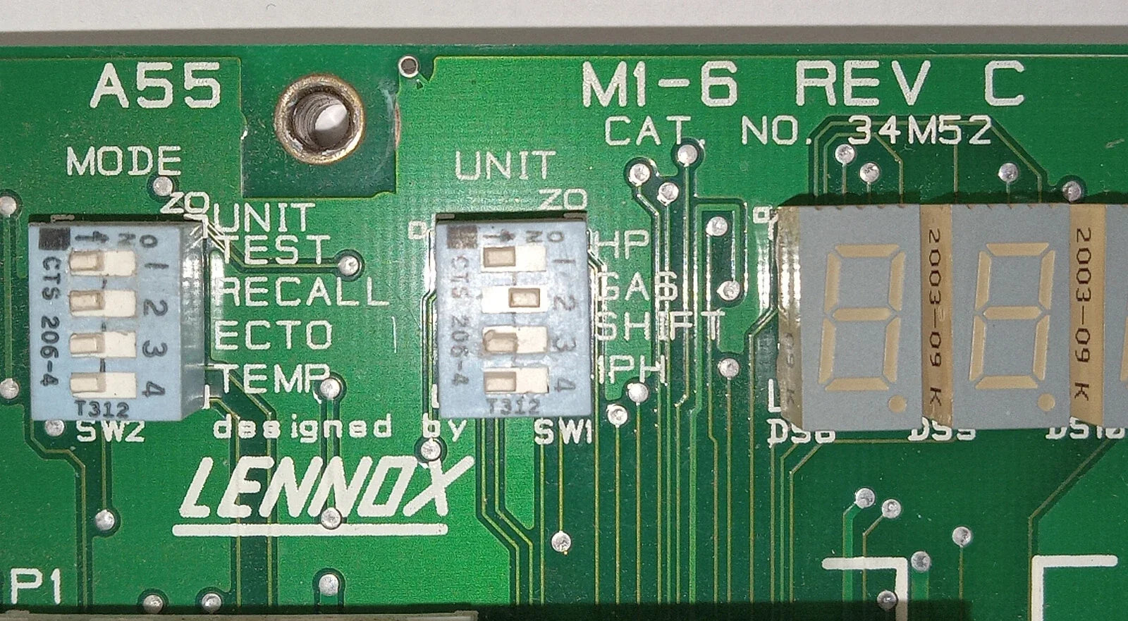 Lennox 34M52 Rooftop Control Board M1-6 Rev C for HVAC Units