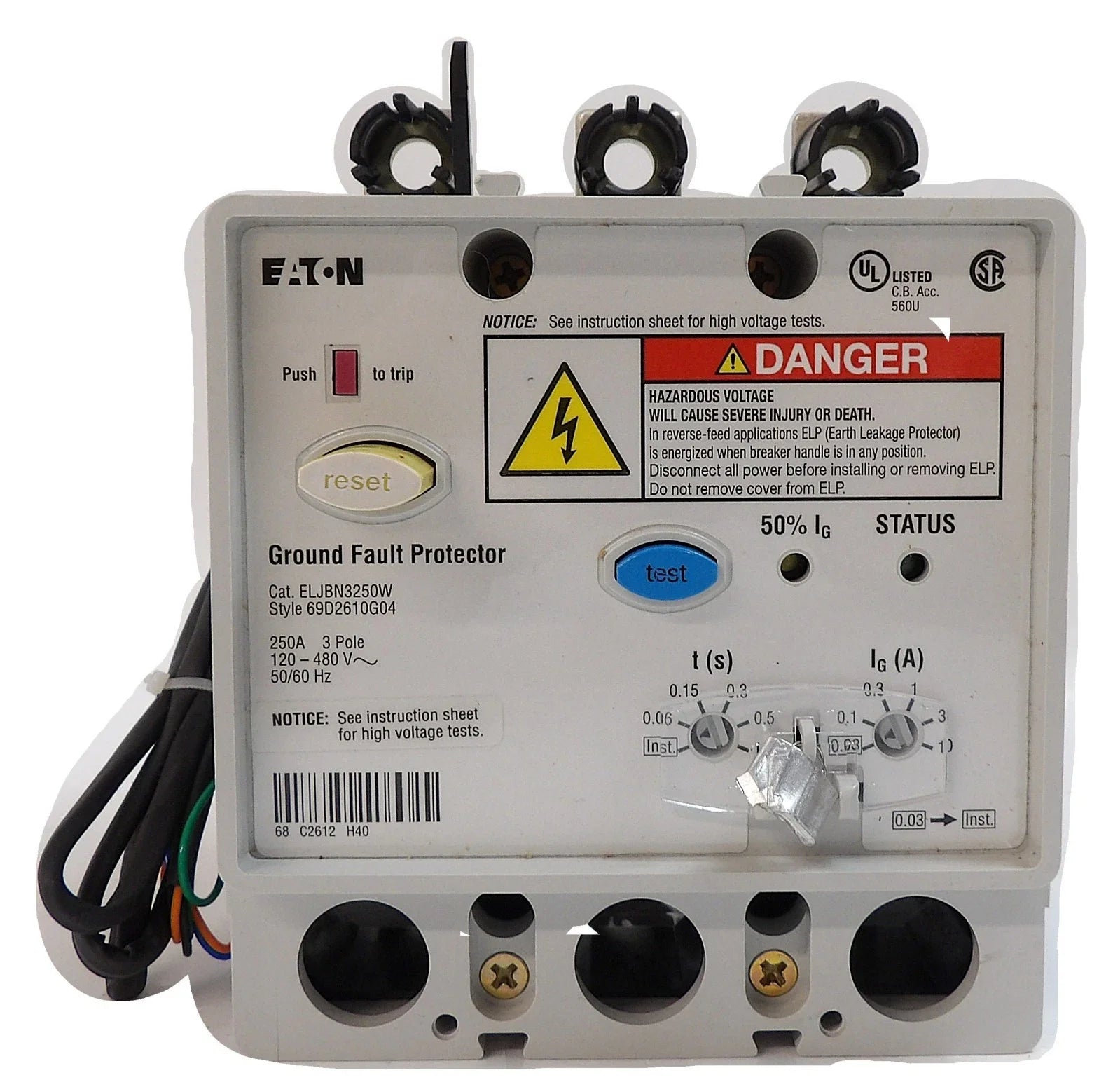 Eaton ELJBN3250W Series G 250A JG-Frame Earth Leakage Module