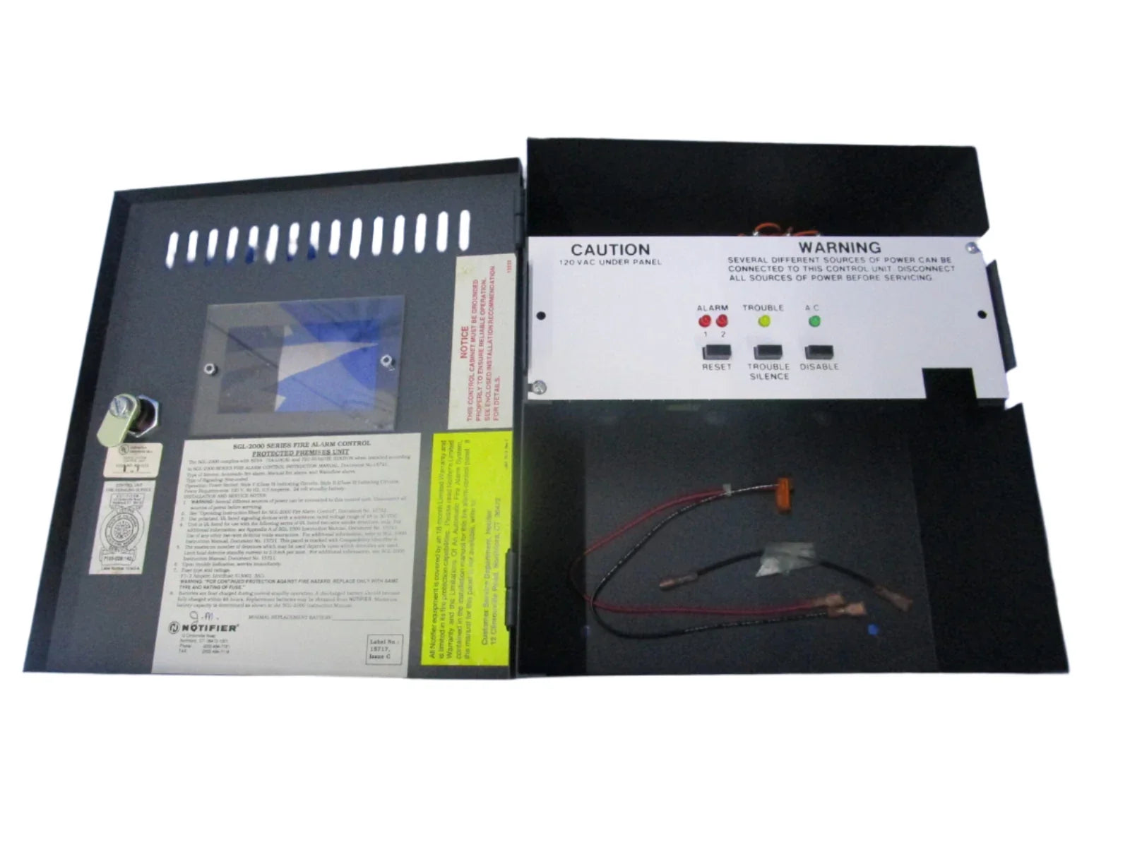 Notifier SGL-2000 Conventional Two-Zone Fire Alarm Control Panel with Supervised Notification Circuit