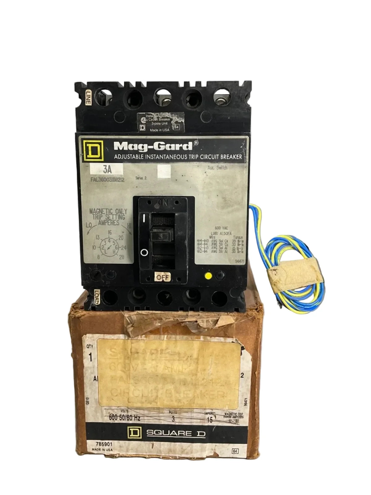 Square D FAL3600311M1212 60A 3-Pole 600V Molded Case Circuit Breaker