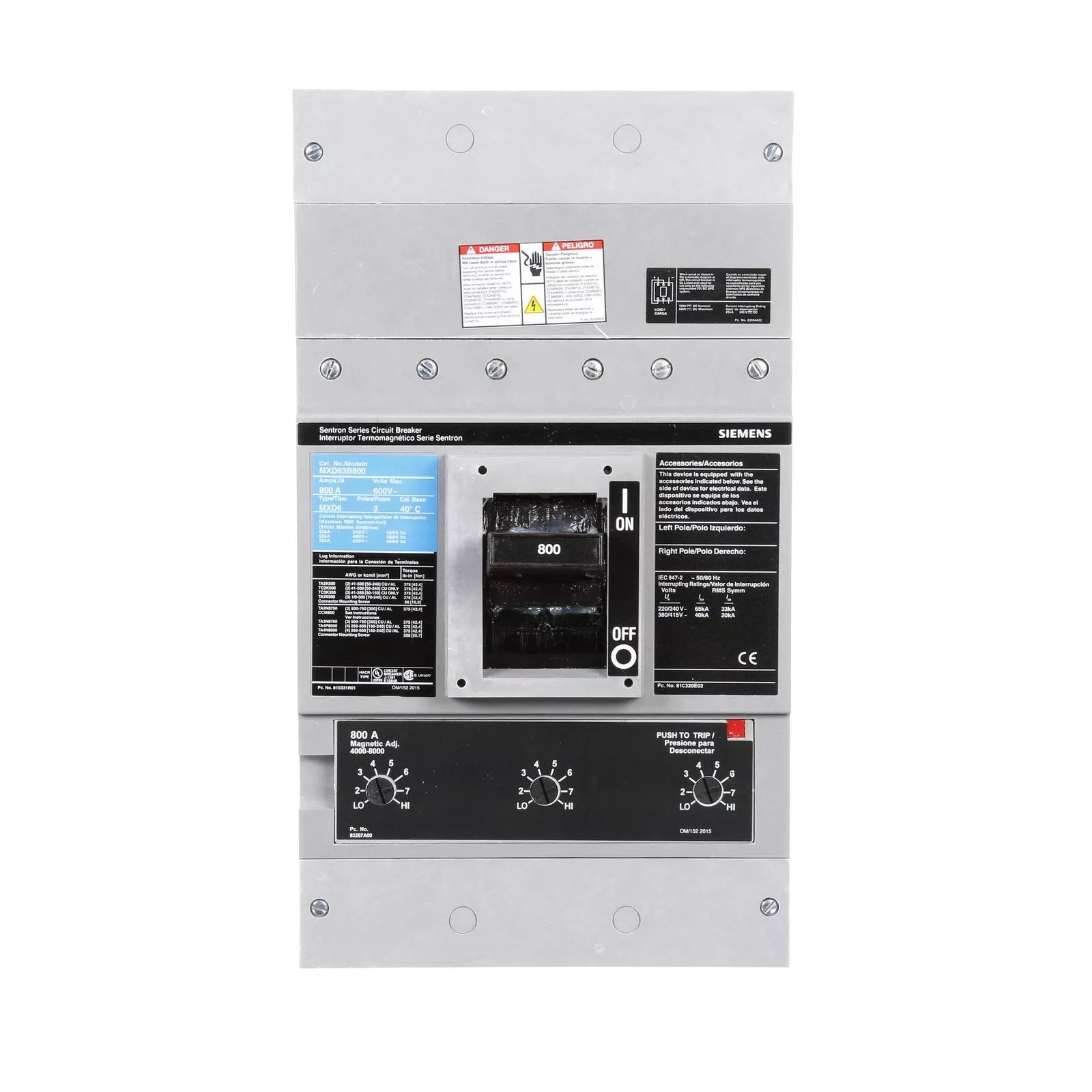 MXD63B800 | Siemens Molded Case Circuit Breaker