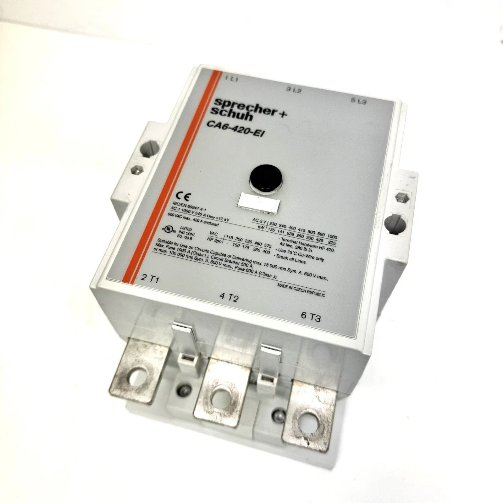 Sprecher + Schuh CA6-420-EL Heavy-Duty IEC Power Contactor for Industrial Motor Control